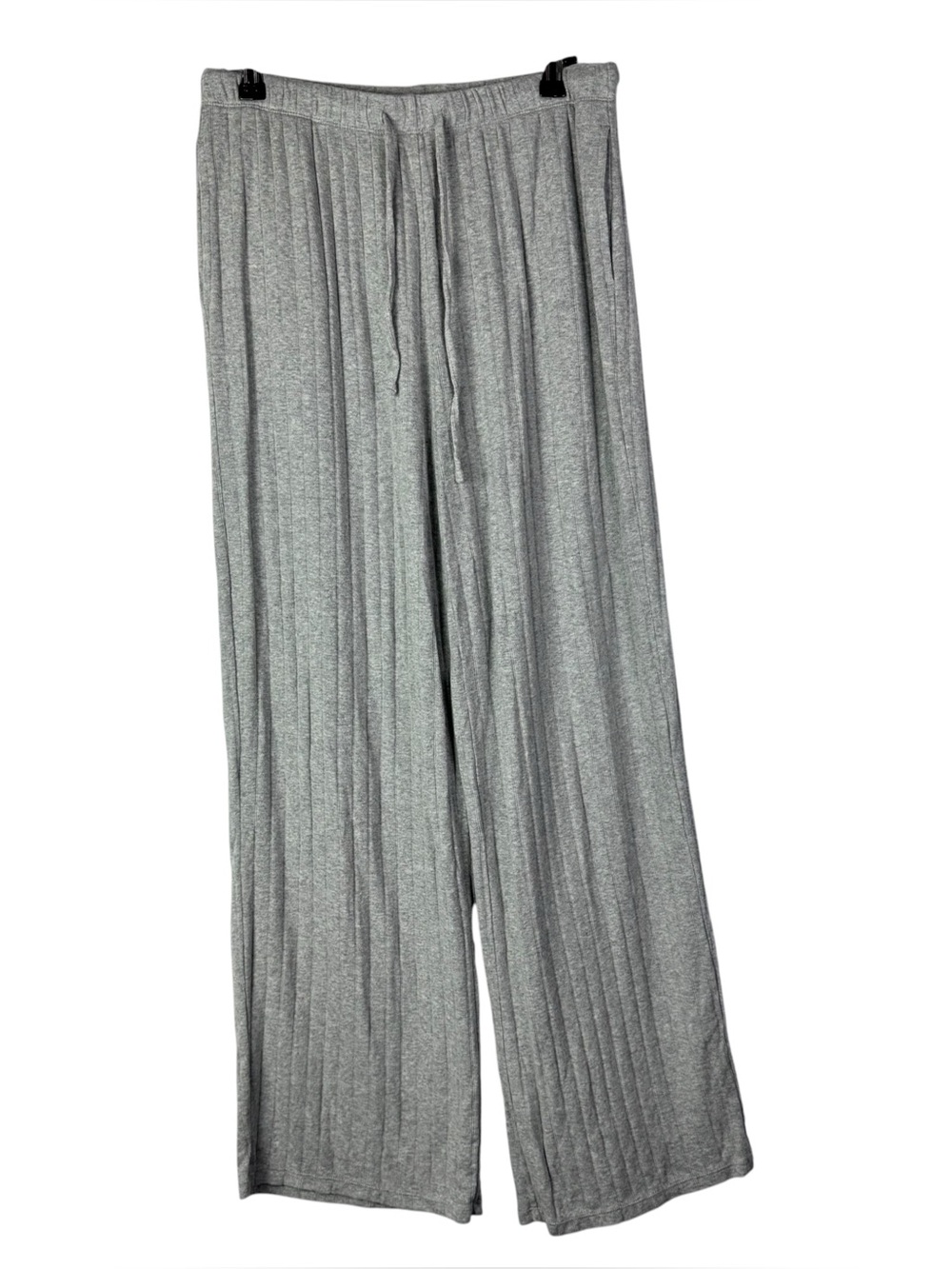 Joyspun Gray Ribbed Wide Leg Lounge Pajama Pants S
